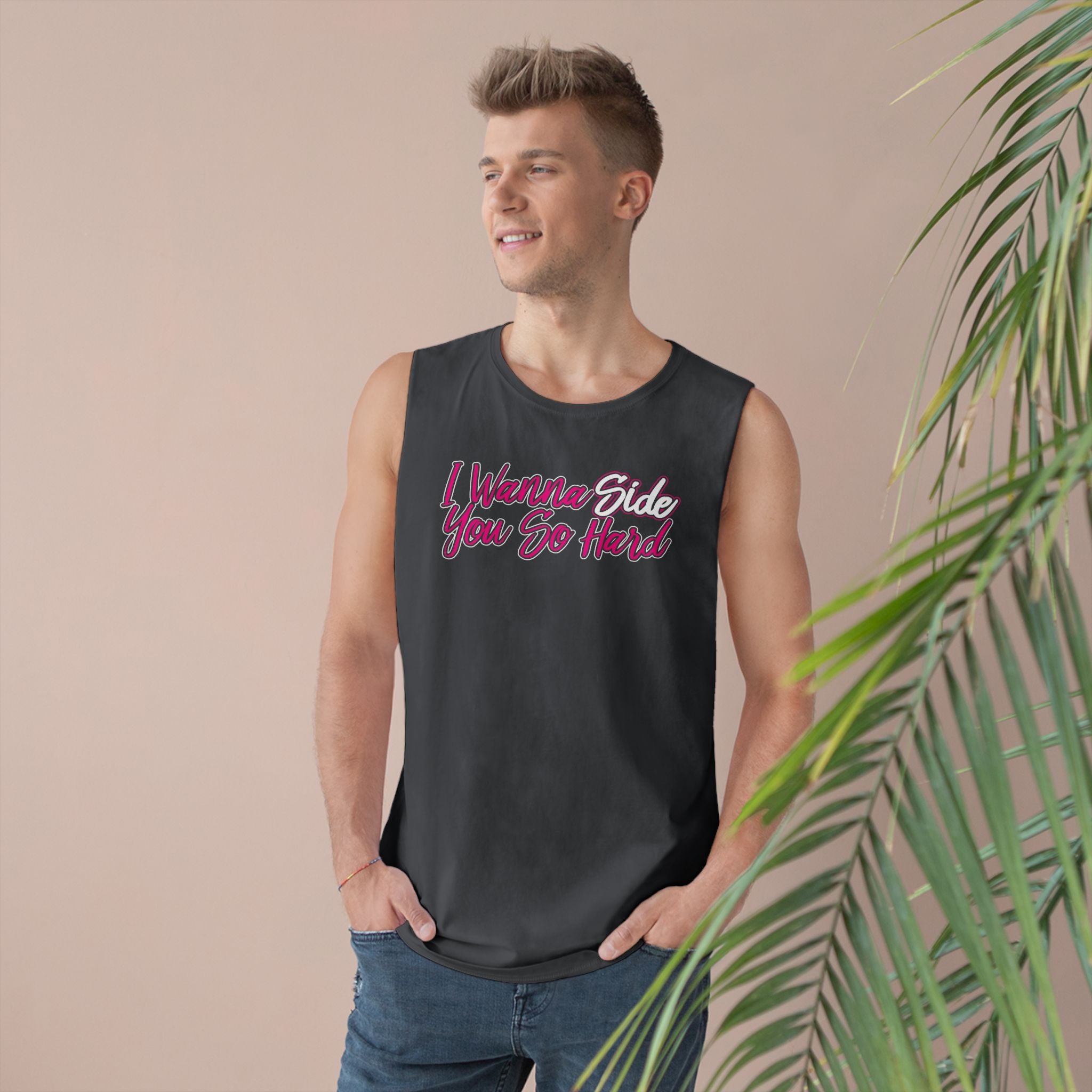 I Wanna Side You HOT PINK Sleeveless Tank - Side Guys Collection
